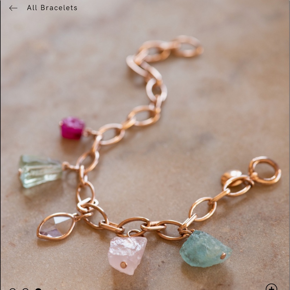 Monica Vinader Gemstone Rose gold 18ct bracelet